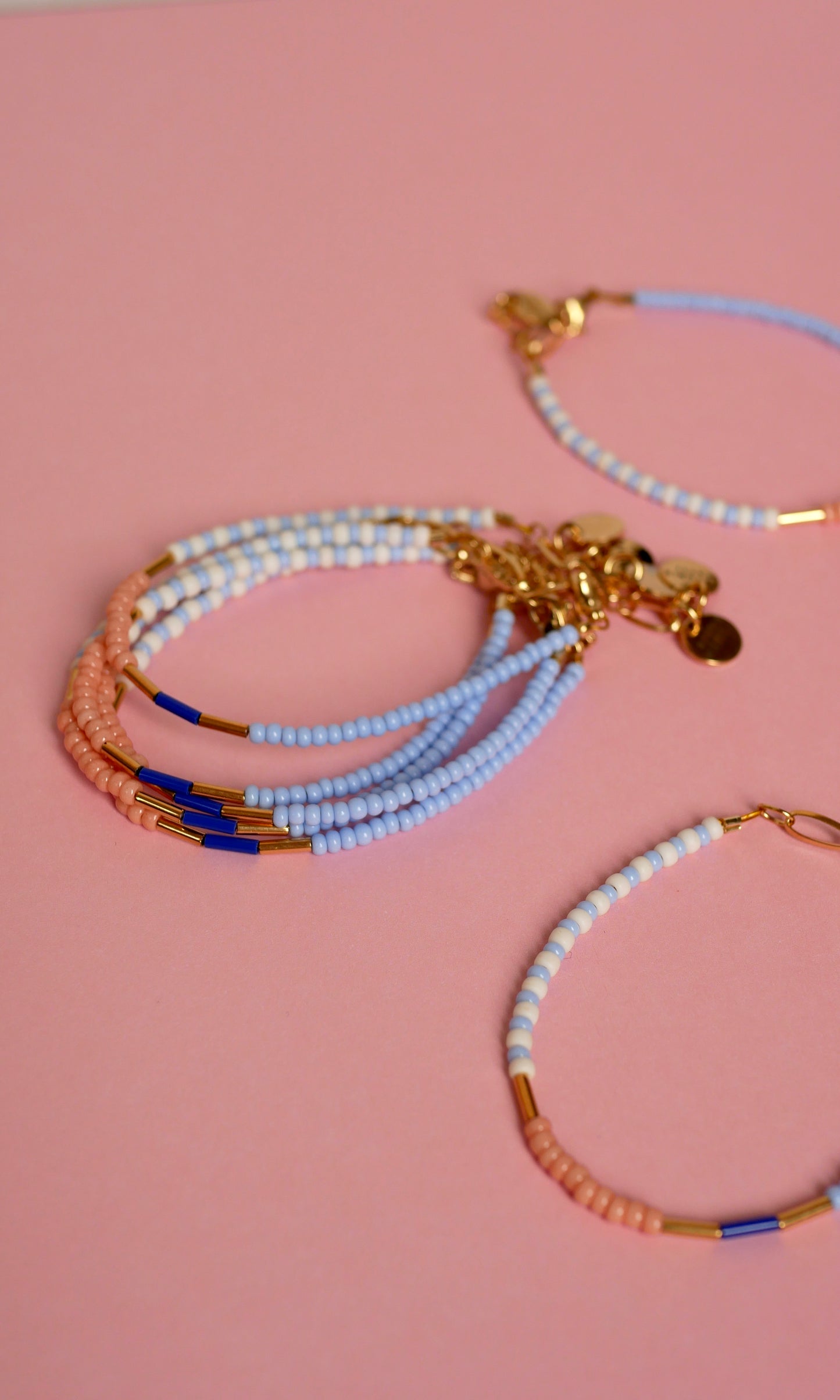 Armband peach-hellblau #gold