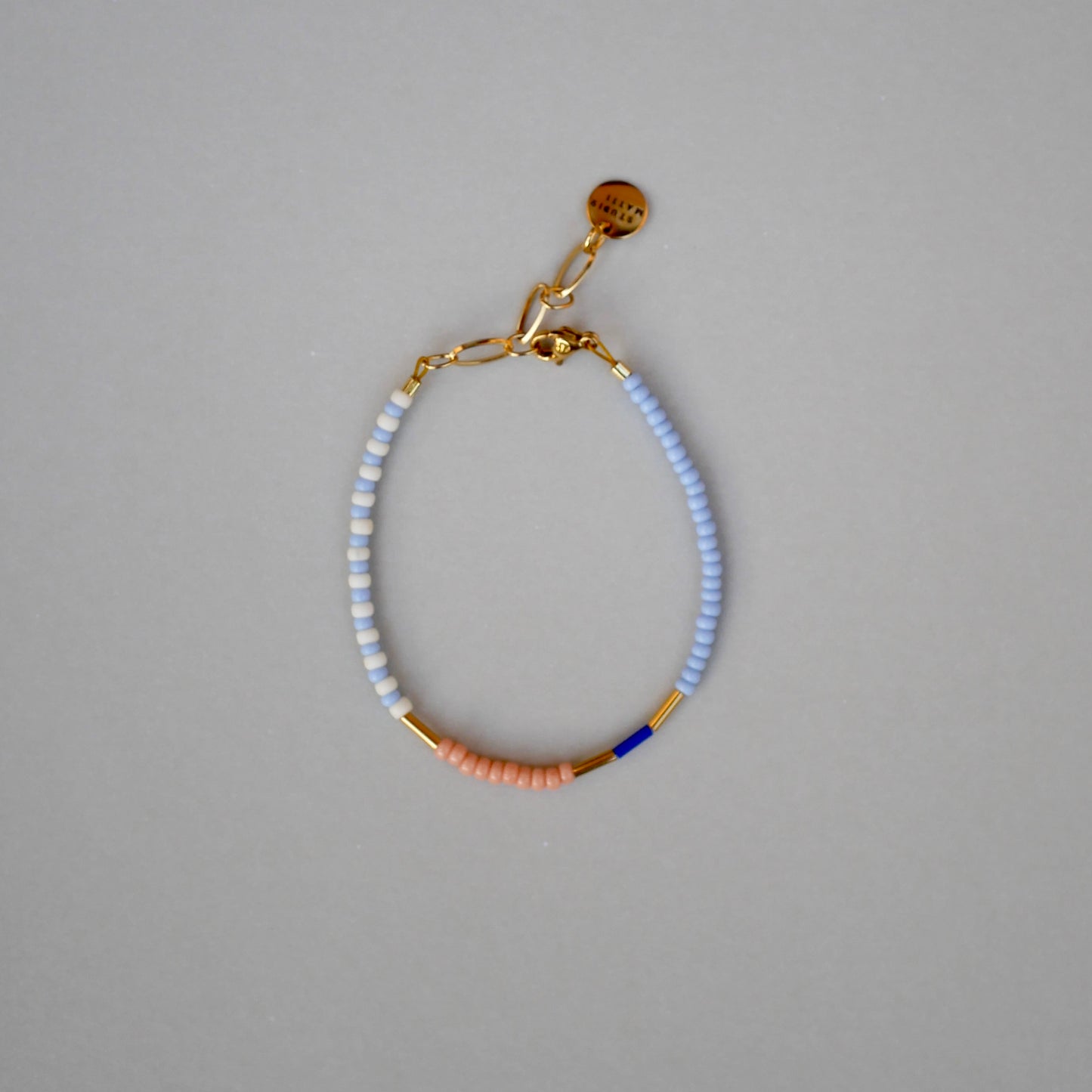 Armband peach-hellblau #gold