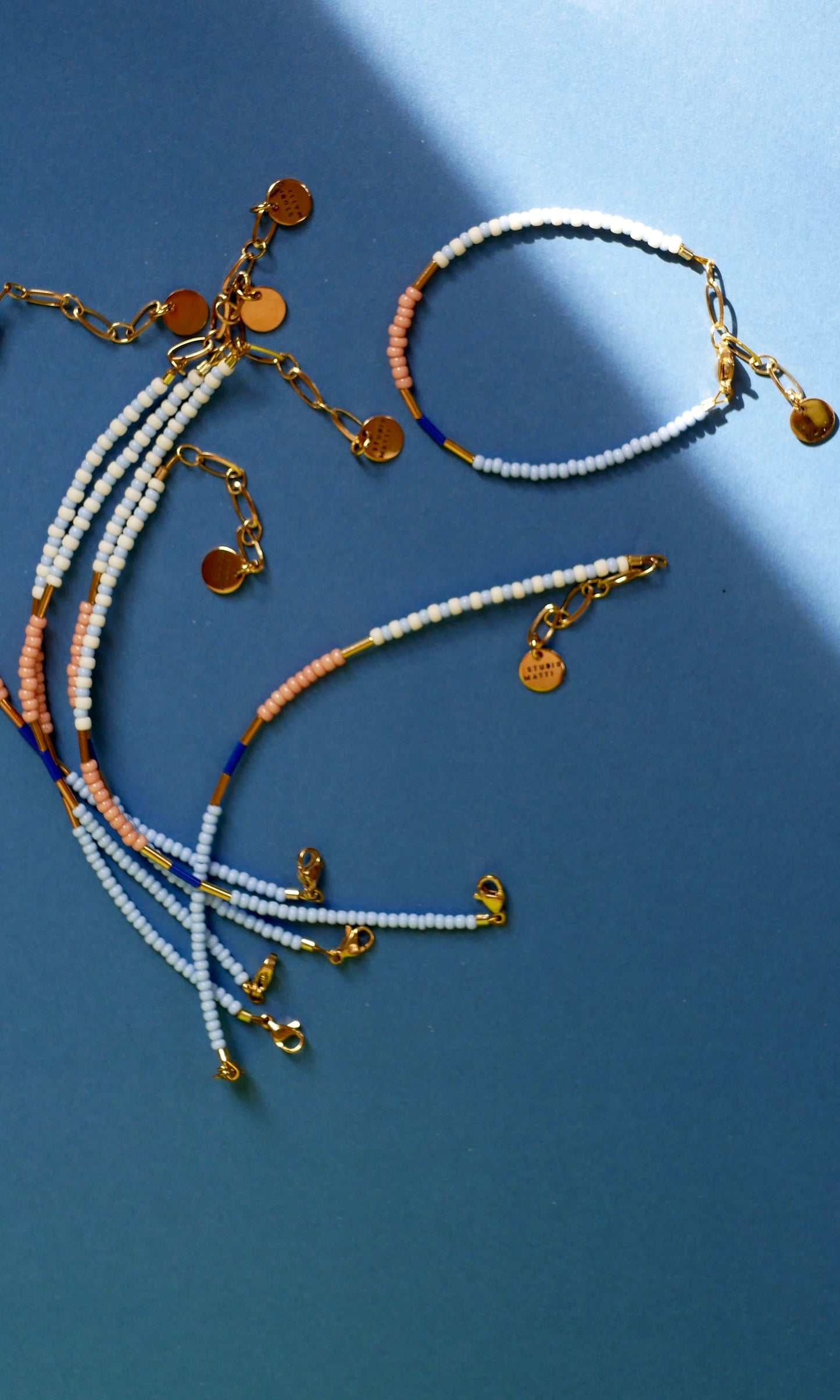 Armband peach-hellblau #gold
