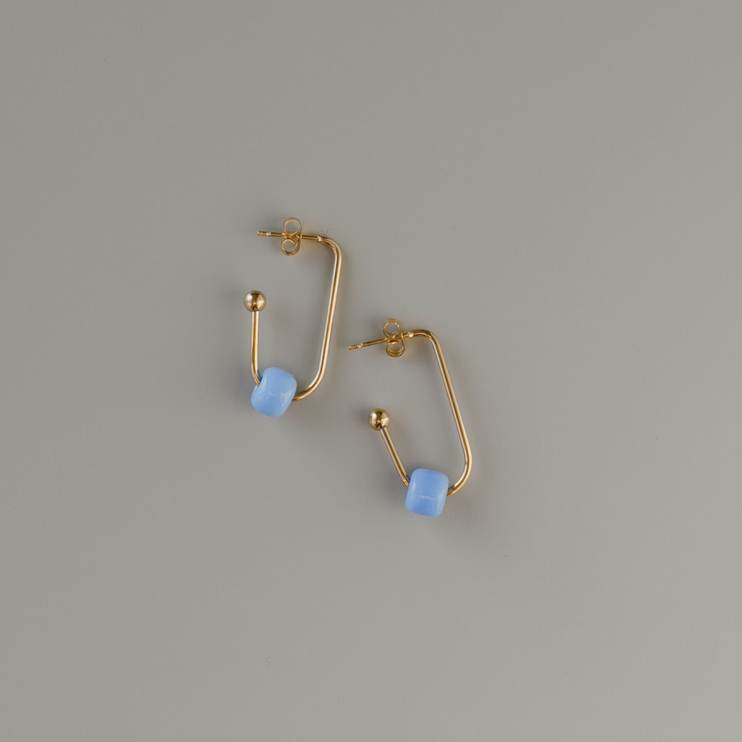 Ohrringe blau #103 gold