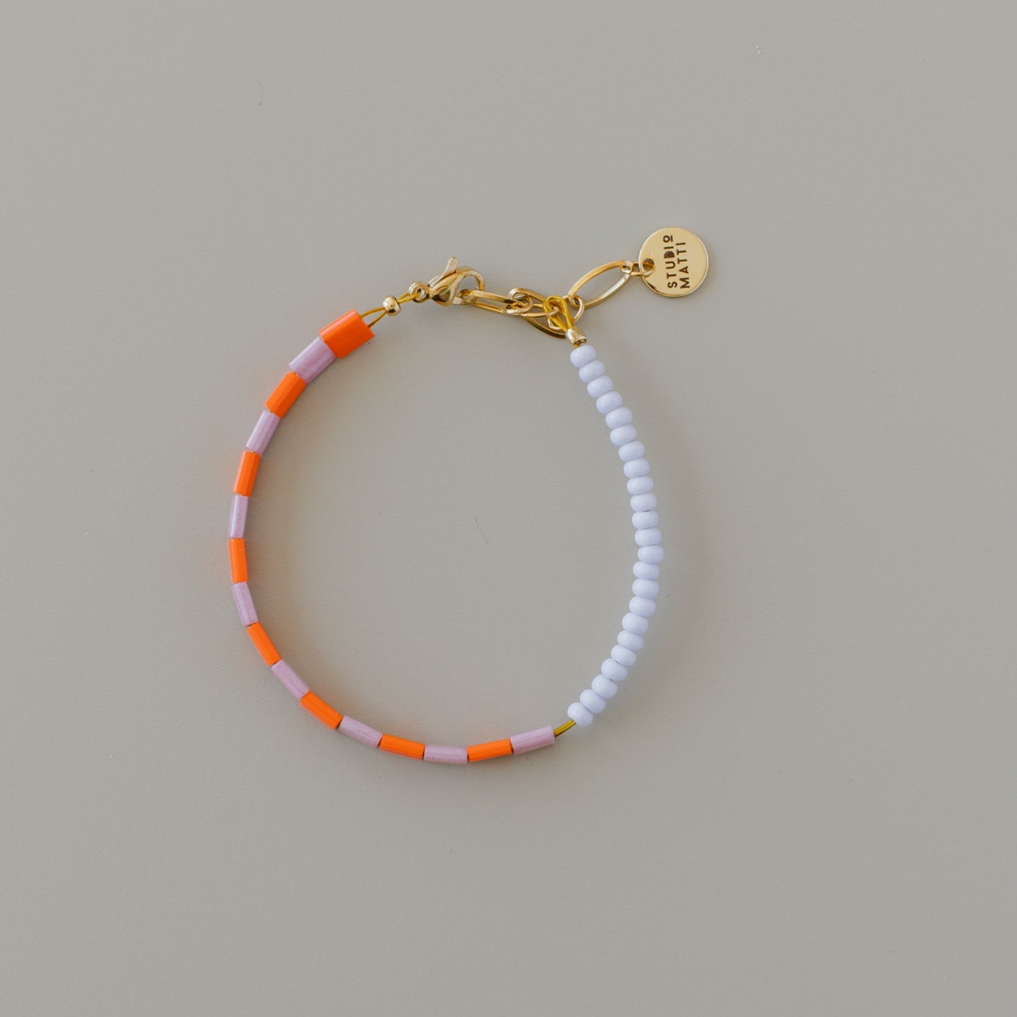 Armband Ringel orange-rosé-lila #gold