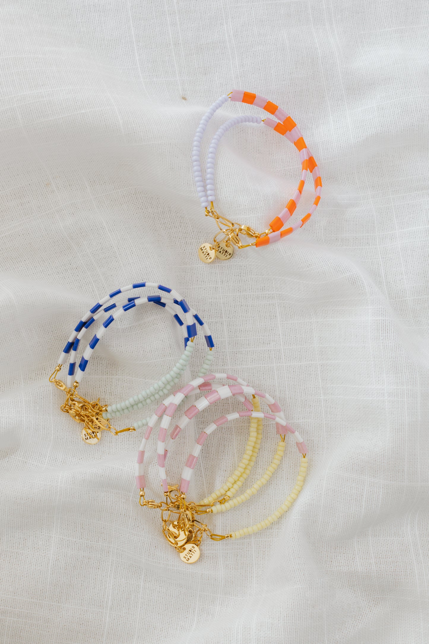 Armband Ringel blau-mint #gold