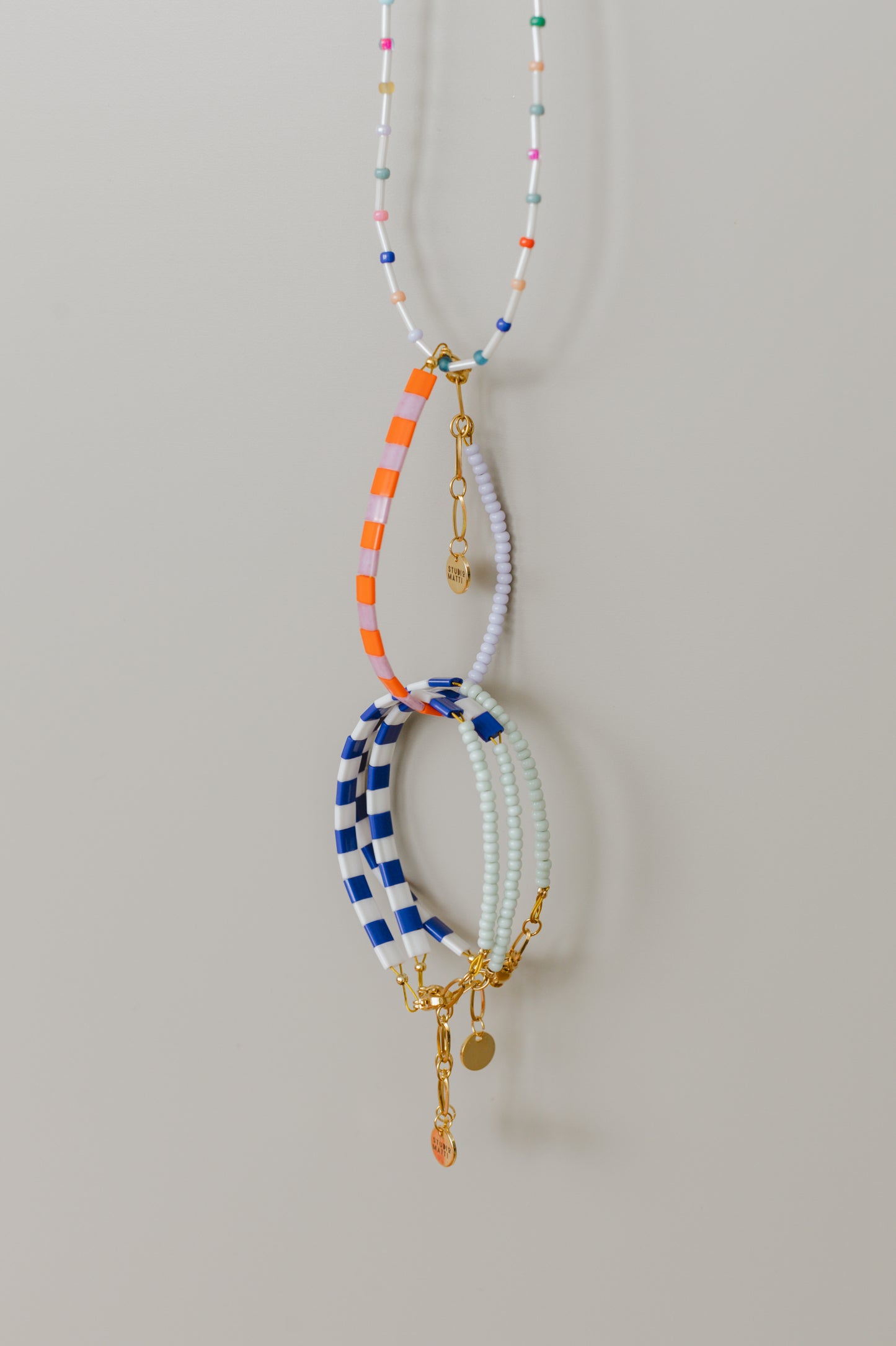 Armband Ringel blau-mint #gold