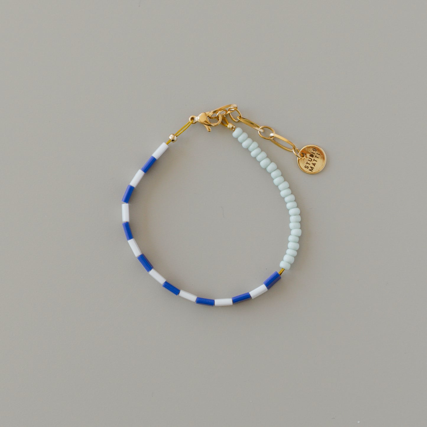 Armband Ringel blau-mint #gold