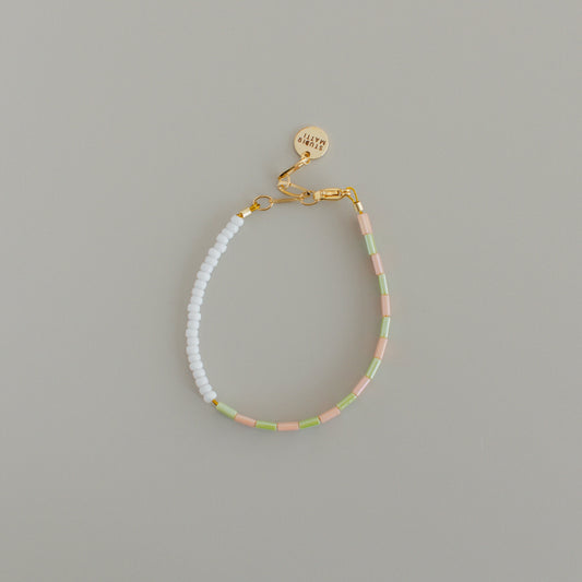 Armband Ringel pistacchio-peach #gold