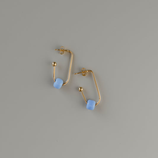 Ohrringe blau #103 gold