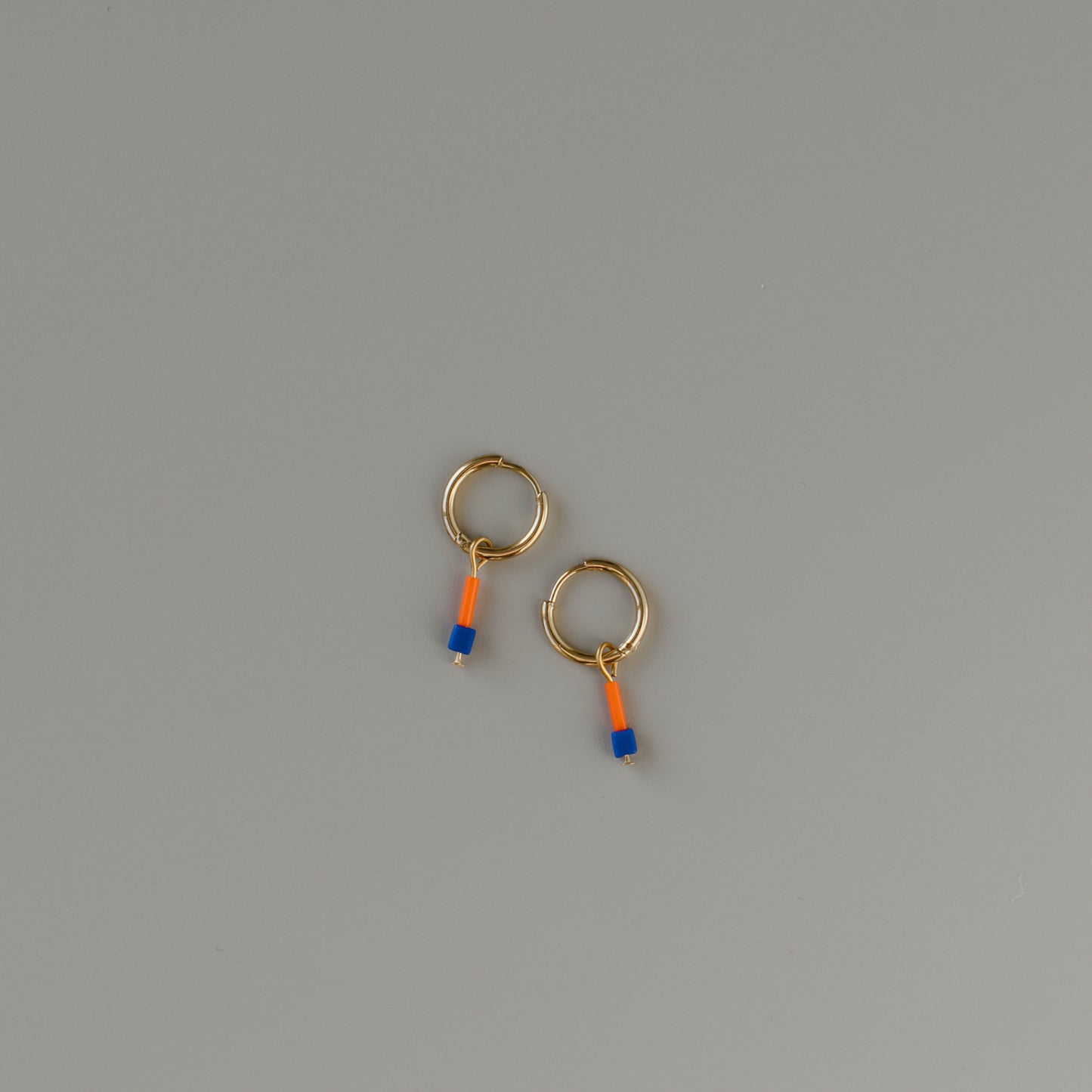 Ohrringe blau - orange #104 gold