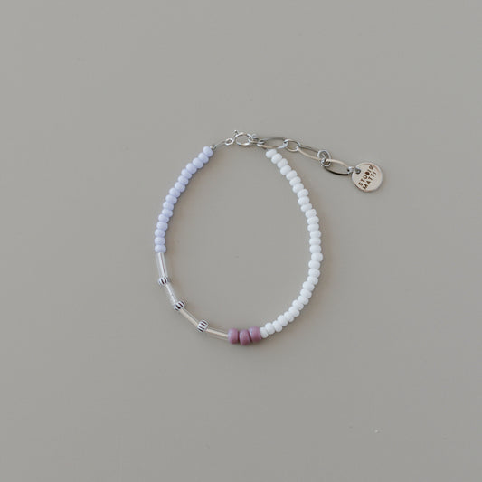 Armband lila-weiß silber