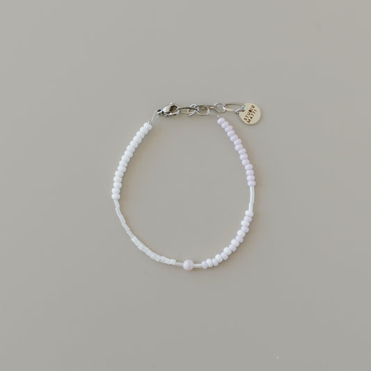 Armband weiß-rosa silber